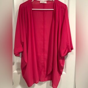 Zenana Pink Sheer Cardigan